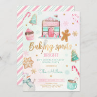 Baking Spirit Bright Holiday Party Christmas Bake Invitation