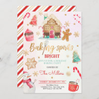 Baking Spirit Bright Holiday Party Christmas Bake Invitation