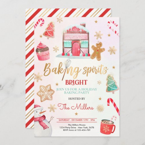Baking Spirit Bright Holiday Party Christmas Bake Invitation