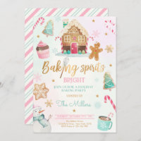 Baking Spirit Bright Holiday Party Christmas Bake Invitation