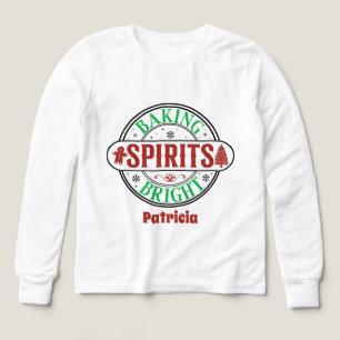 Baking spirits bright add name kids unisex Tri-Blend shirts
