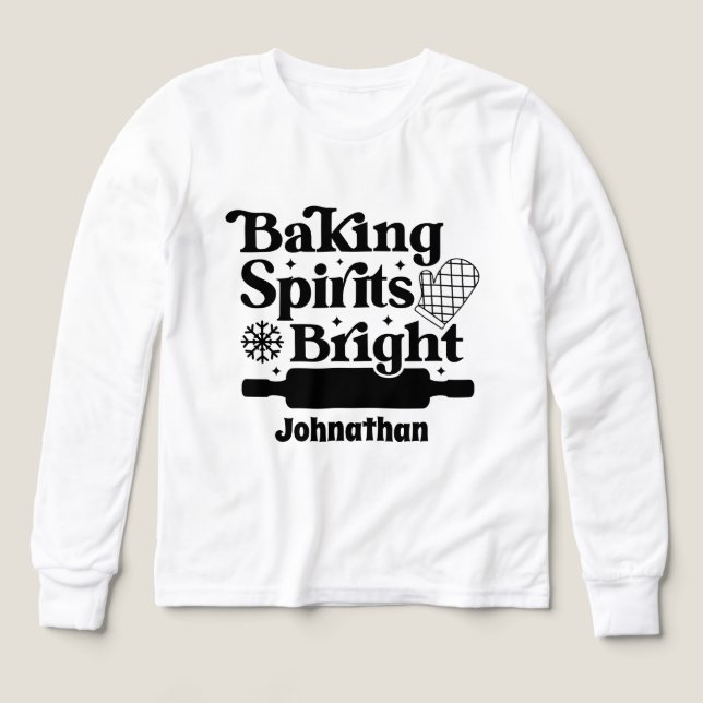 Baking Spirits bright add name Tri-Blend Shirts (Design Front)