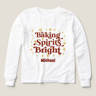 Baking Spirits Bright add name Tri-Blend Shirts