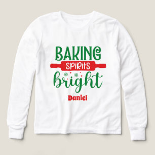 Baking spirits bright add name unisex Tri-Blend shirts