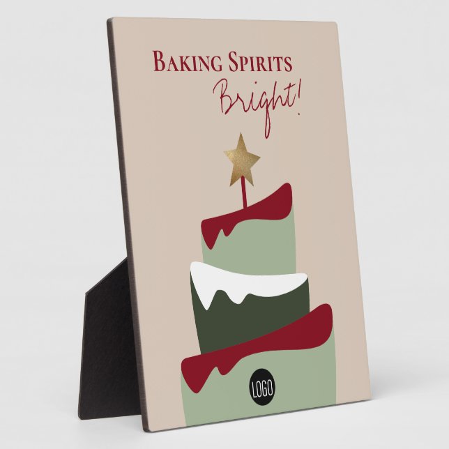 Baking spirits bright Bakery humor Christmas Plaque (Side)