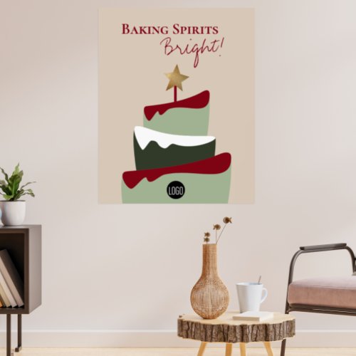 Baking spirits bright Bakery humor Christmas Poster