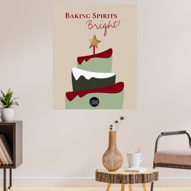 Baking spirits bright Bakery humor Christmas Poster (Living Room 3)