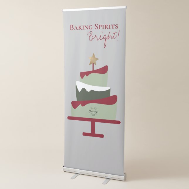 Baking spirits bright Bakery humor Christmas Retractable Banner (3/4)