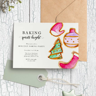Baking Spirits Bright Baking Party Simple Invitation
