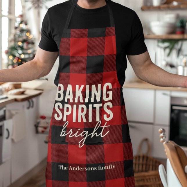 Baking Spirits Bright Buffalo Plaid Christmas  Apron (Creator Uploaded)