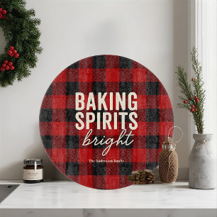 Baking Spirits Bright Buffalo Plaid Christmas Cutting Board