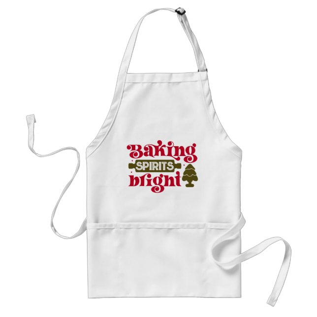 Baking Spirits Bright Christmas Adult Apron (Front)