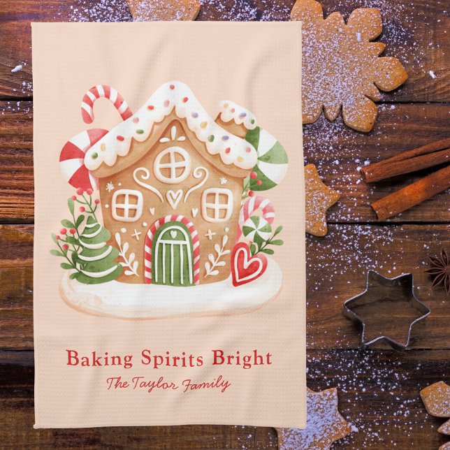Baking Spirits Bright Christmas Baking Kitchen Towel (Creator Uploaded)