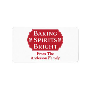 Baking Spirits Bright Christmas Baking Label