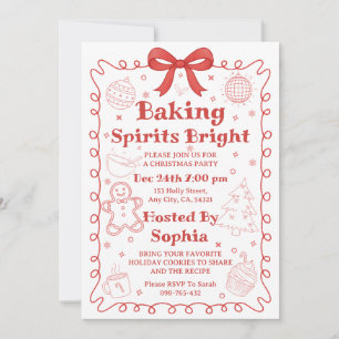 Baking Spirits Bright Christmas Baking Party Holiday Card