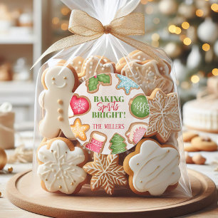 Baking Spirits Bright Christmas Cookie Classic Round Sticker
