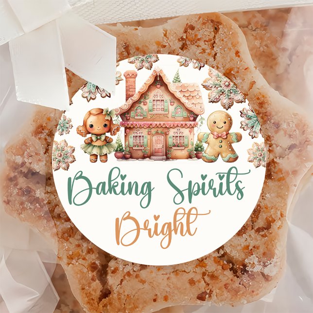Baking Spirits Bright Christmas Cookie  Classic Round Sticker (Creator Uploaded)