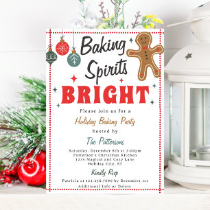 Baking Spirits Bright Christmas Cookie Decorating Invitation