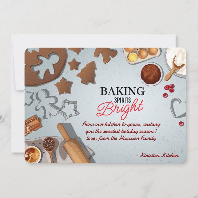 Baking Spirits Bright Christmas Cookie Dough Holiday Card (Front)
