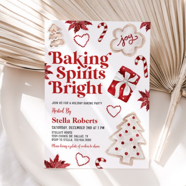 Baking Spirits Bright Christmas Cookie Exchange Invitation (Creator Uploaded)