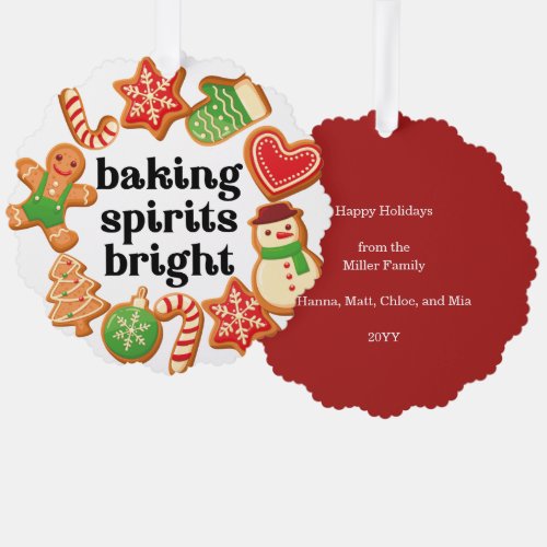 Baking Spirits Bright Christmas Cookie Gift Tags Ornament Card