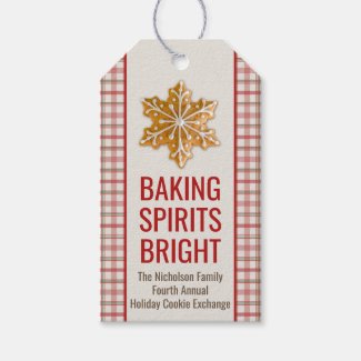 Baking Spirits Bright | Christmas Cookie Plaid Gift Tags