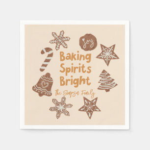Baking Spirits Bright Christmas Cookie Yellow Napkins