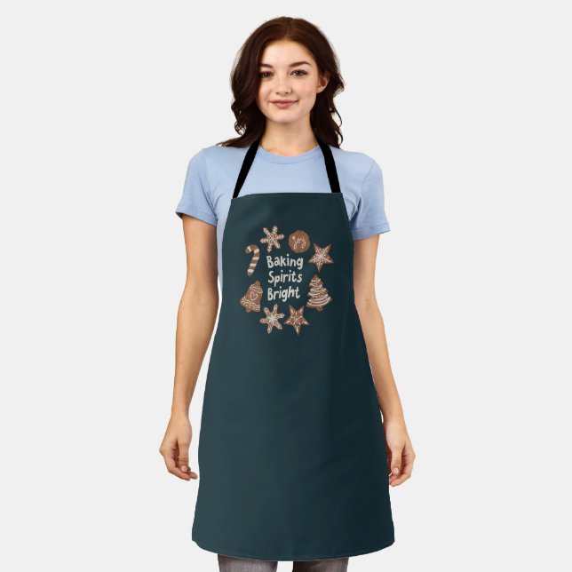 Baking Spirits Bright Christmas Cookies Apron (Worn)