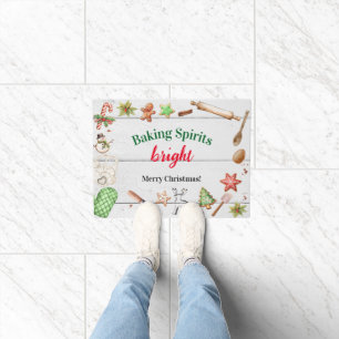 Baking Spirits Bright Christmas Doormat