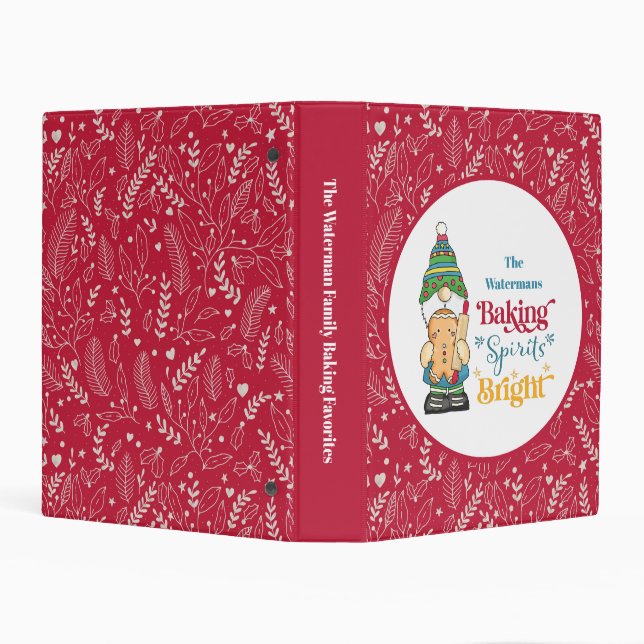 Baking Spirits Bright Christmas Family Recipes Mini Binder (Background)