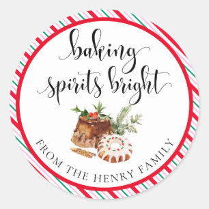 Baking Spirits Bright Christmas Gift Tag Stickers