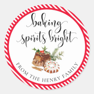 Baking Spirits Bright Christmas Gift Tag Stickers