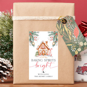 Baking Spirits Bright Christmas Gift Tag Stickers