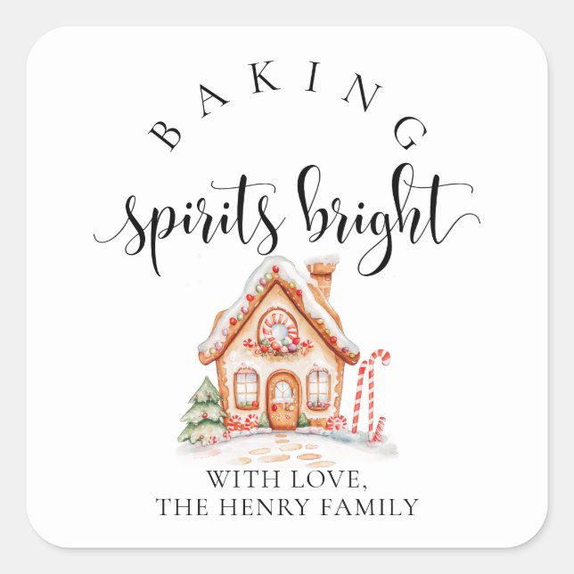 Baking Spirits Bright Christmas Gift Tag Stickers (Front)