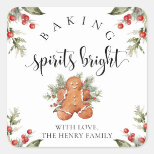 Baking Spirits Bright Christmas Gift Tag Stickers