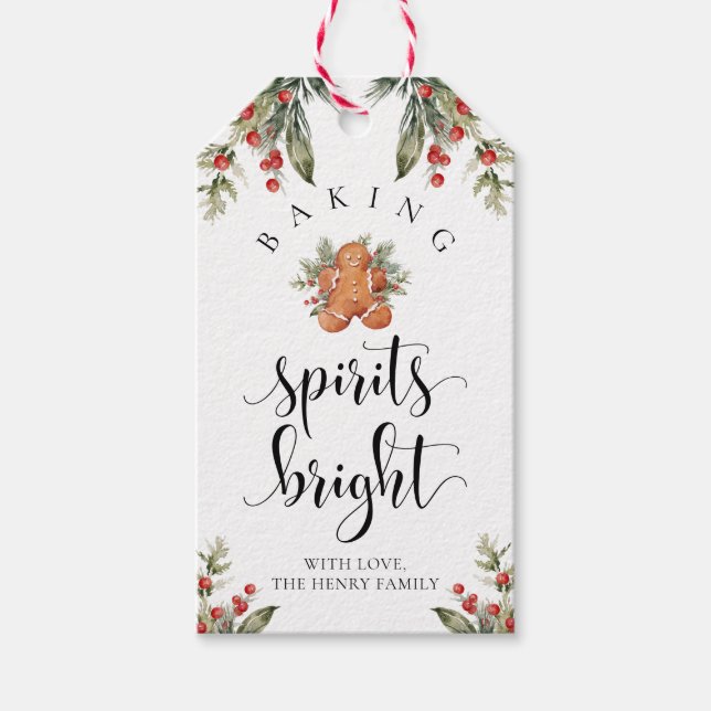 Baking Spirits Bright Christmas Gift Tags (Front)