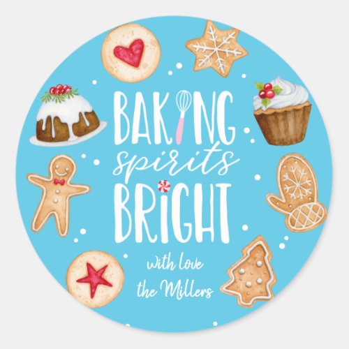 Baking Spirits Bright Christmas Holiday Baking Classic Round Sticker