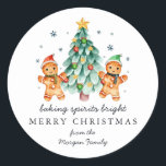 Baking Spirits Bright | Christmas Holiday Classic  Classic Round Sticker<br><div class="desc">Add a special touch to envelopes, goodie bags, handmade treats, and more with our classic holiday stickers. These are happy…cheerful and colorful stickers that will look amazing on all of your holiday gifts. Festive illustrations help brighten moods with an elegant touch. They are great to affix to a mason jar...</div>