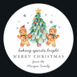 Baking Spirits Bright | Christmas Holiday Classic  Round Sticker<br><div class="desc">Add a special touch to envelopes, goodie bags, handmade treats, and more with our classic holiday stickers. These are happy…cheerful and colorful stickers that will look amazing on all of your holiday gifts. Festive illustrations help brighten moods with an elegant touch. They are great to affix to a mason jar...</div>