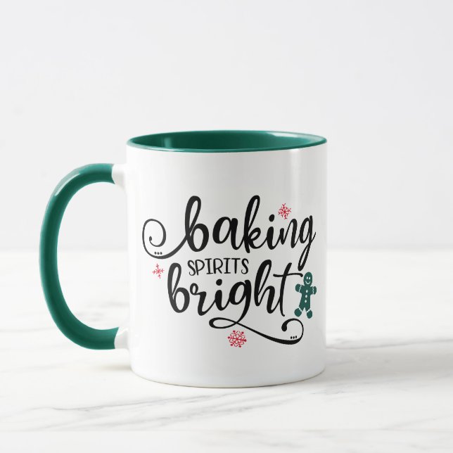 Baking Spirits Bright | Christmas Holiday Fun Mug (Left)