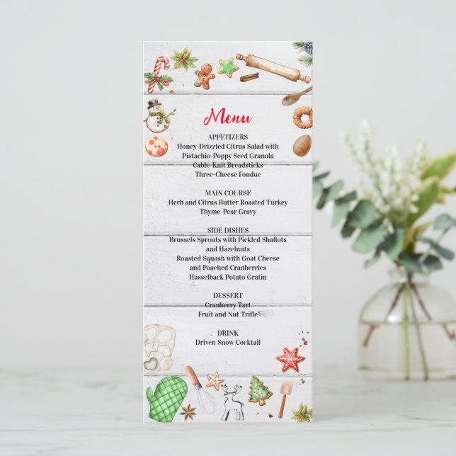 Baking Spirits Bright Christmas Holiday Party Menu (Standing Front)