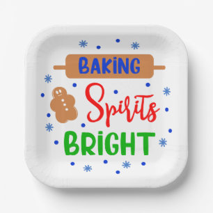 Baking Spirits Bright Christmas Paper Plates