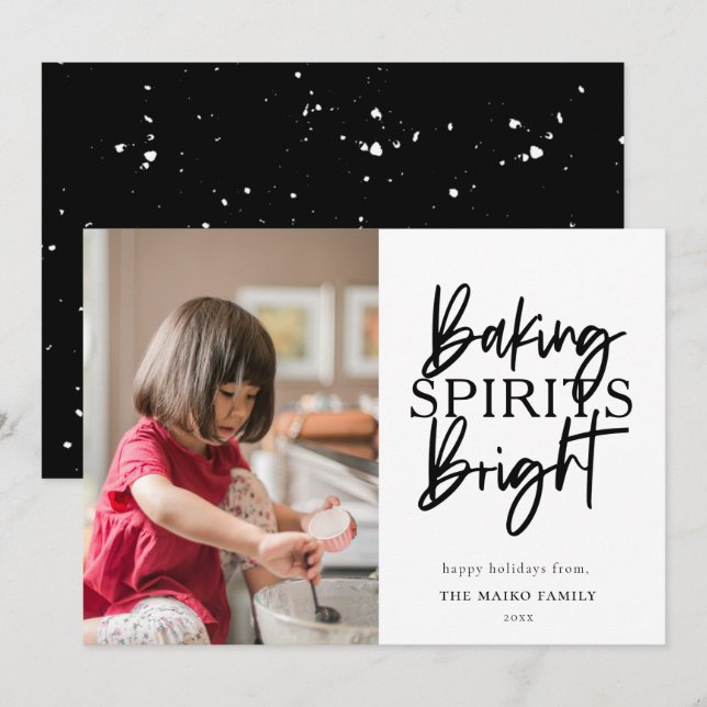 Baking Spirits Bright Christmas Photo Holiday Card (Front/Back)