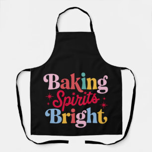 Baking Spirits Bright Christmas Retro Groovy Xmas Apron