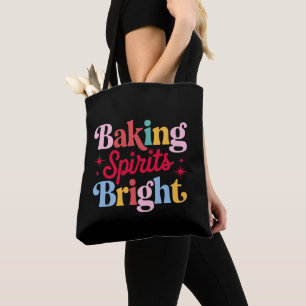 Baking Spirits Bright Christmas Retro Groovy Xmas Tote Bag