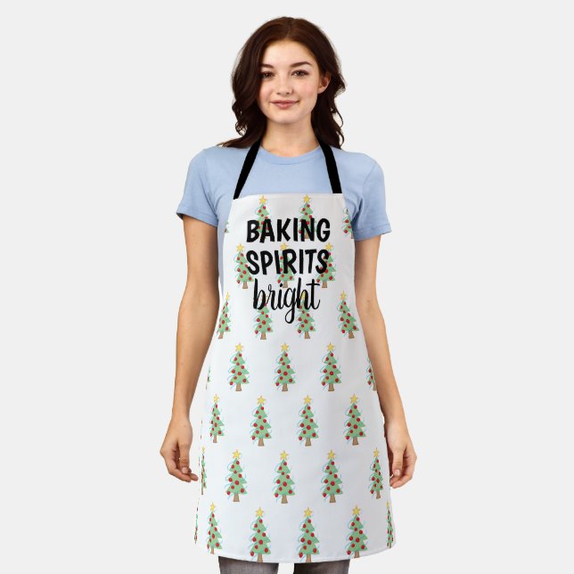 Baking Spirits Bright Christmas Tree Apron (Worn)