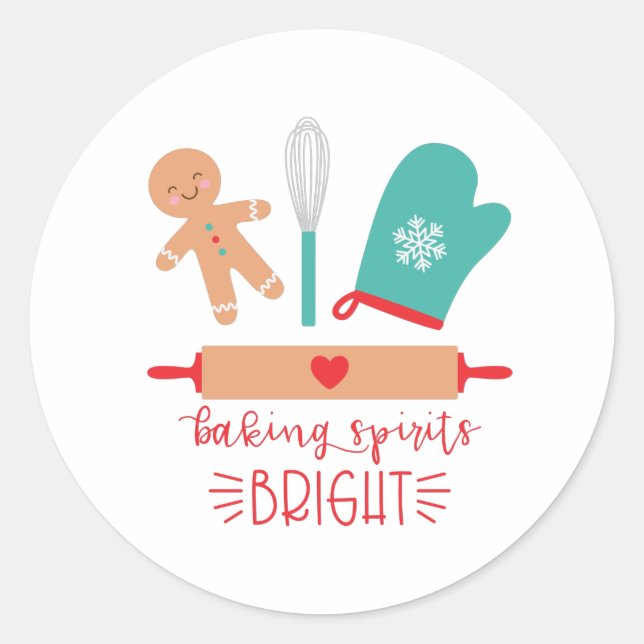 Baking Spirits Bright Classic Round Sticker (Front)