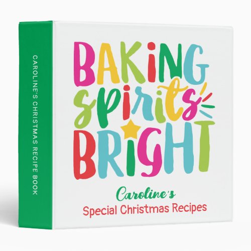 Baking Spirits Bright Colorful Christmas Recipes 3 Ring Binder