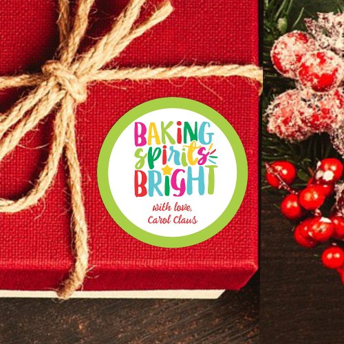 Baking Spirits Bright Colorful Christmas Treats Classic Round Sticker