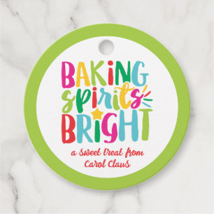 Baking Spirits Bright Colorful Christmas Treats Favor Tags